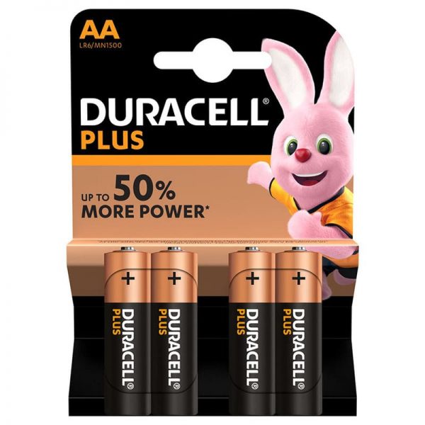 PILA ALCALINA DURACELL PLUS AA BL 4 UN.